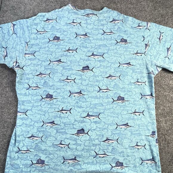 Vintage Blue Water Shirt Mens 3XL Blue Marlin Fish Fishing All Over XXXL - Picture 11 of 15